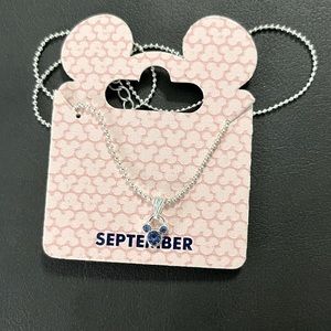 DISNEY real swarovski crystal september sapphire birthstone necklace